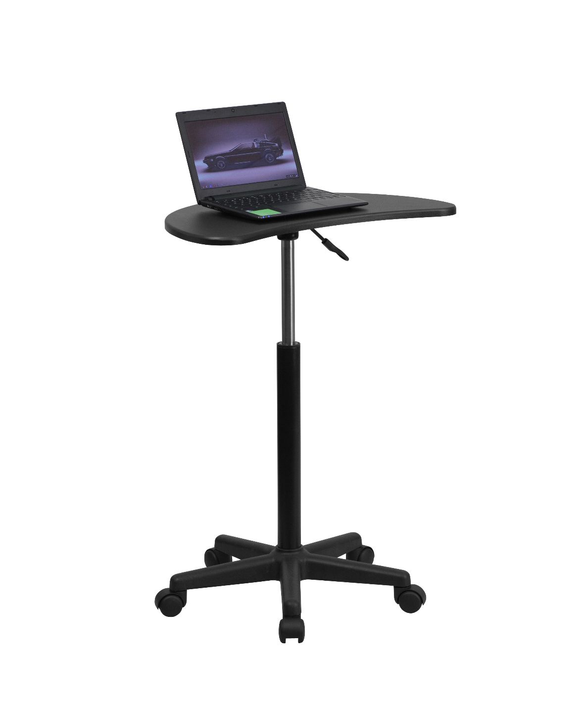 Black  Mobile Laptop Computer Desk - Portable Rolling Standing Desk_4