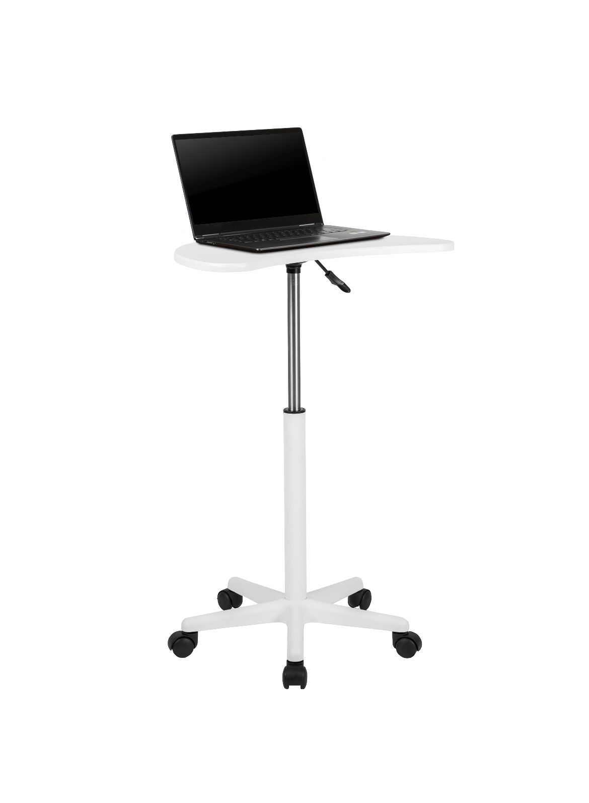 Black  Mobile Laptop Computer Desk - Portable Rolling Standing Desk_3