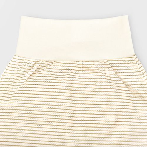 Merebe Cotton Mesh Set - Milk Tea with Striped _1