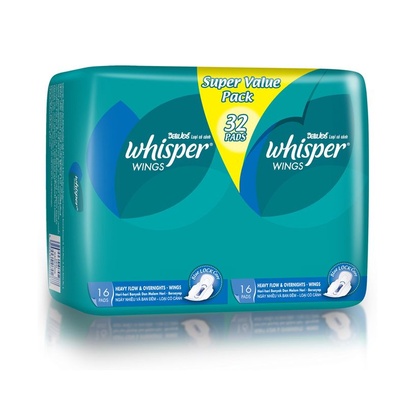 Whisper Wings Heavy Flow & Super Night Super Value Pack - 32s_0