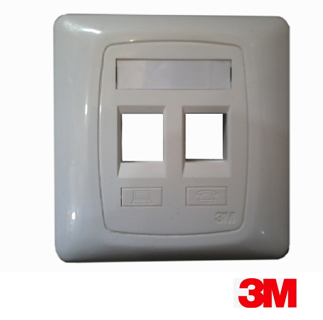 VOL-FPUK-2K (3M Volition 2 Port Faceplate Flat Type-White)_0