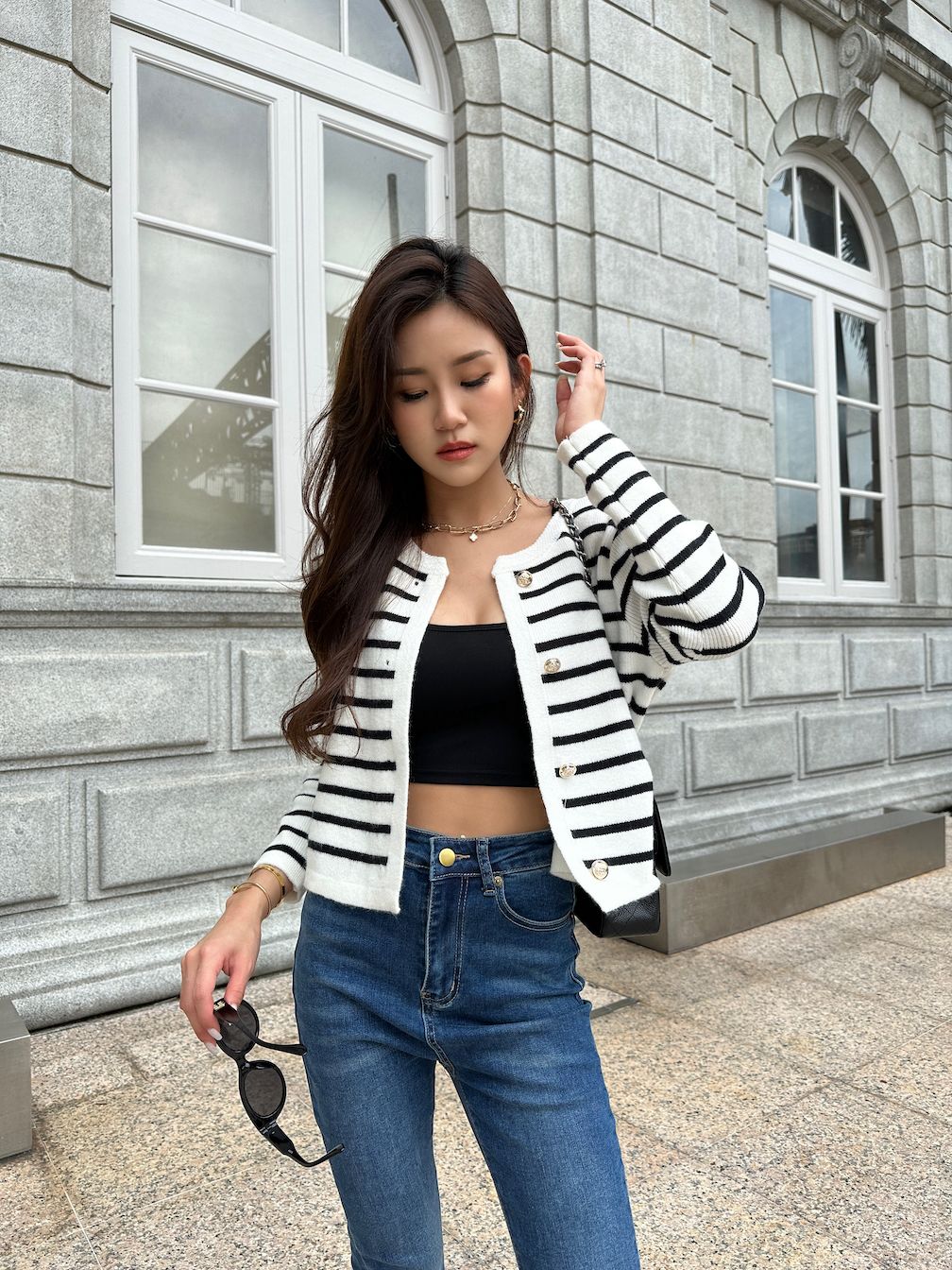 STRIPED KNIT CARDIGAN_1