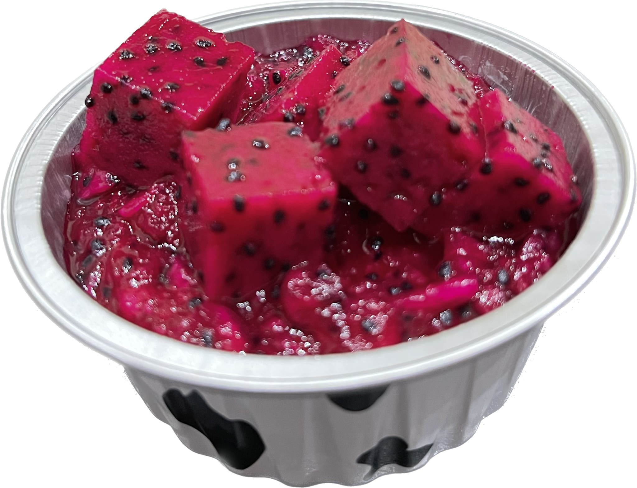 Milk Pudding Topped With Fresh Diced Red Dragon Fruits & Creamy Purée _0