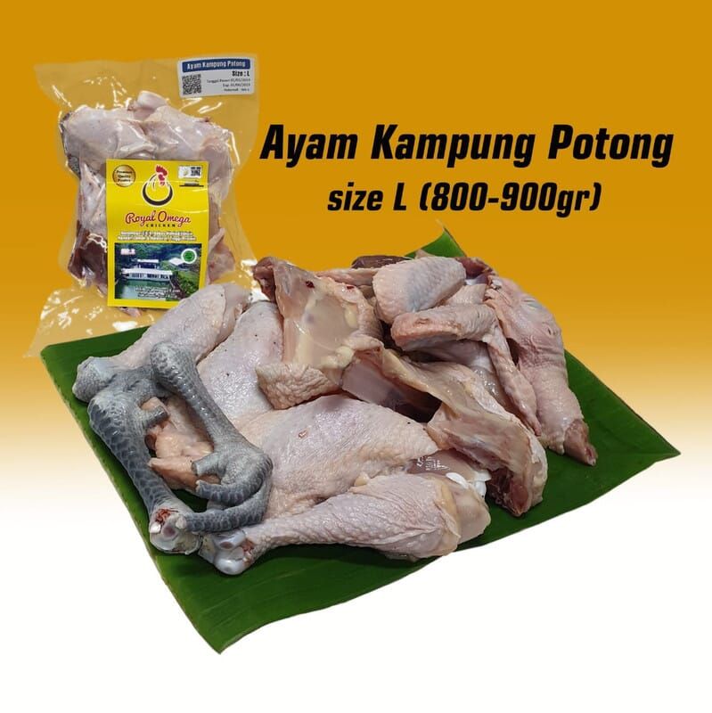 Kampung Whole Chicken Size L, 800-900 gr (cut 4 pcs)_0