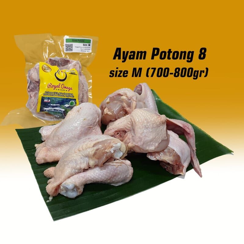 Whole Chicken Omega Size M (700-800 gr, Cut 8 Pcs)_0