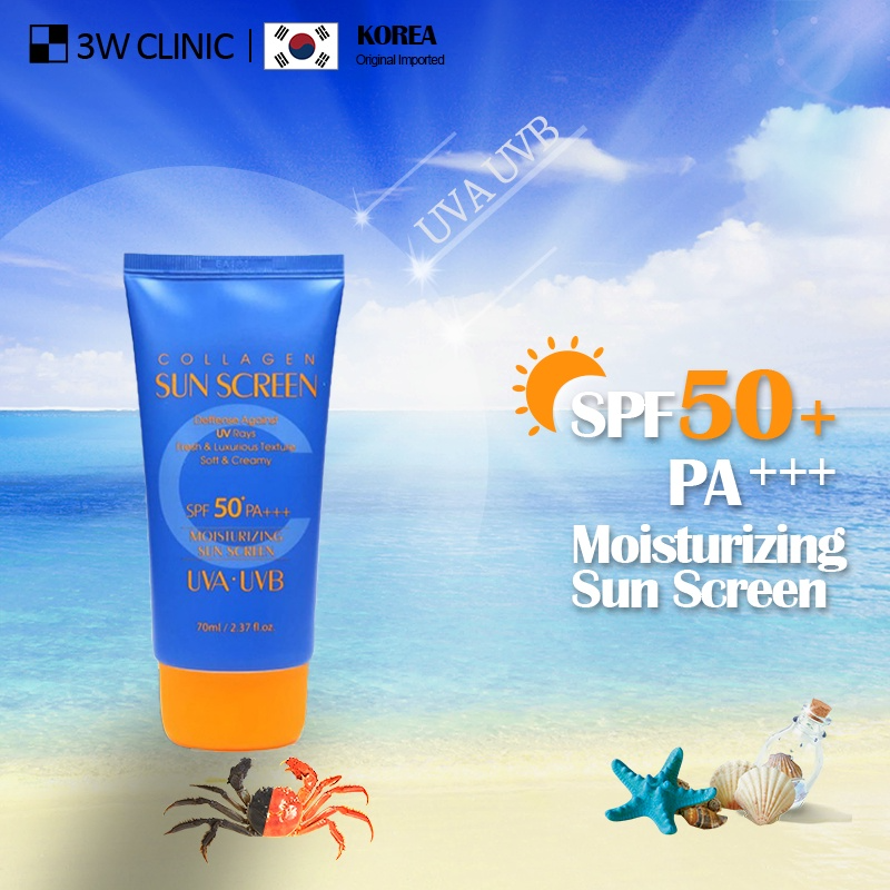 3W Clinic Collagen Sunscreen Moisturizing Sensitive Skin SPF50+ PA+++ 70ml_1