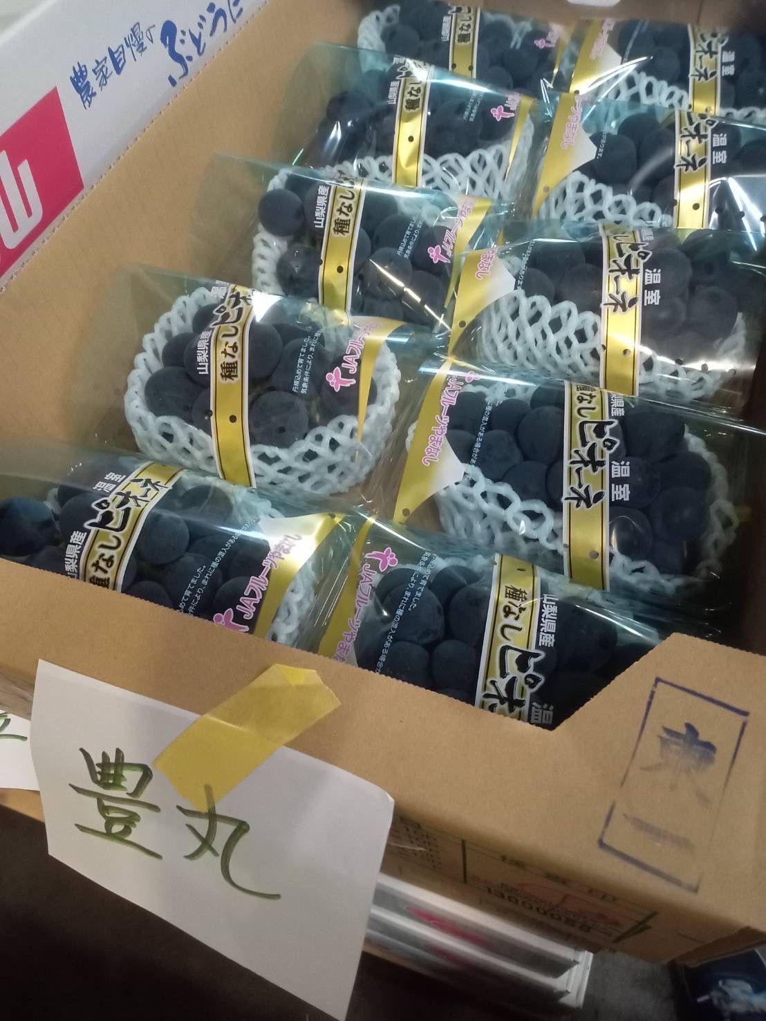 山梨無種 Pione 黒提🍇 3.5kg 10房  Yamanashi Seedless Pione Black Grape 🍇 3.5kg 10 tuft _0