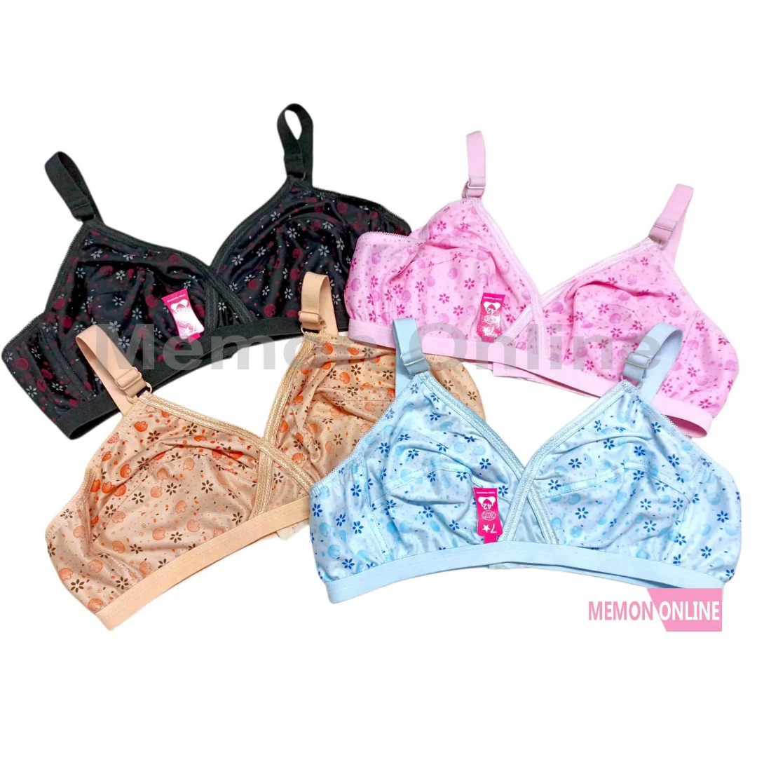 Pack of 04 Printed jersey bra _0