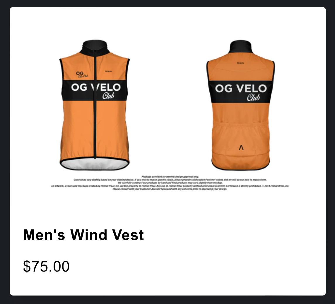 Men OG Velo Club Wind Vest - Primal (Sport Cut)_0