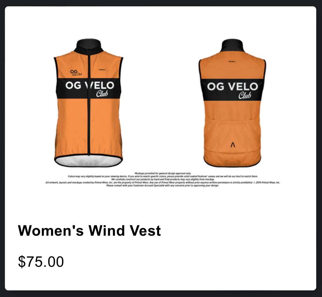 Women OG Velo Club Wind Vest - Primal (Sport Cut)_0