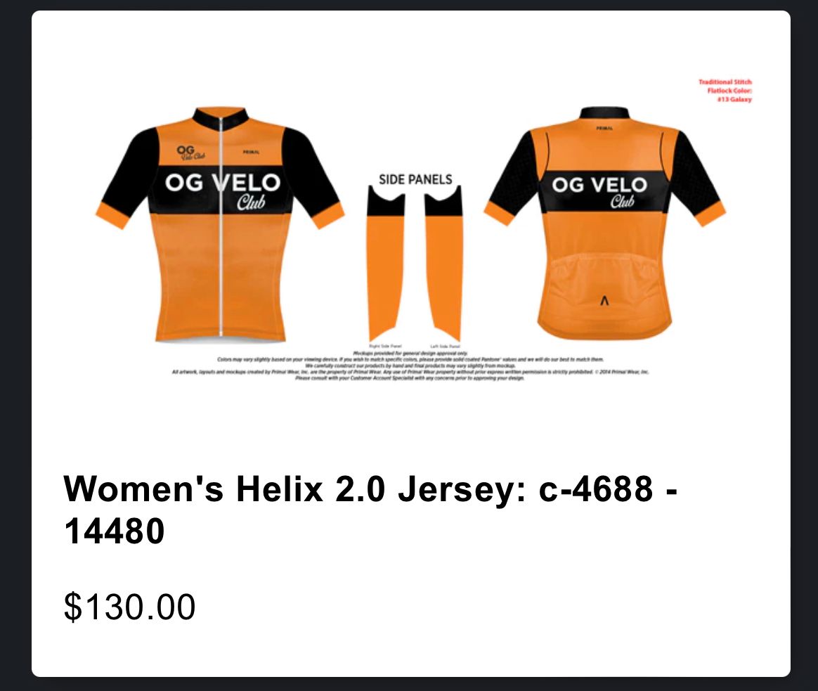 Women OG Velo Club Jersey (short sleeve) - Primal Helix 2.0 (Elite Fit)_0