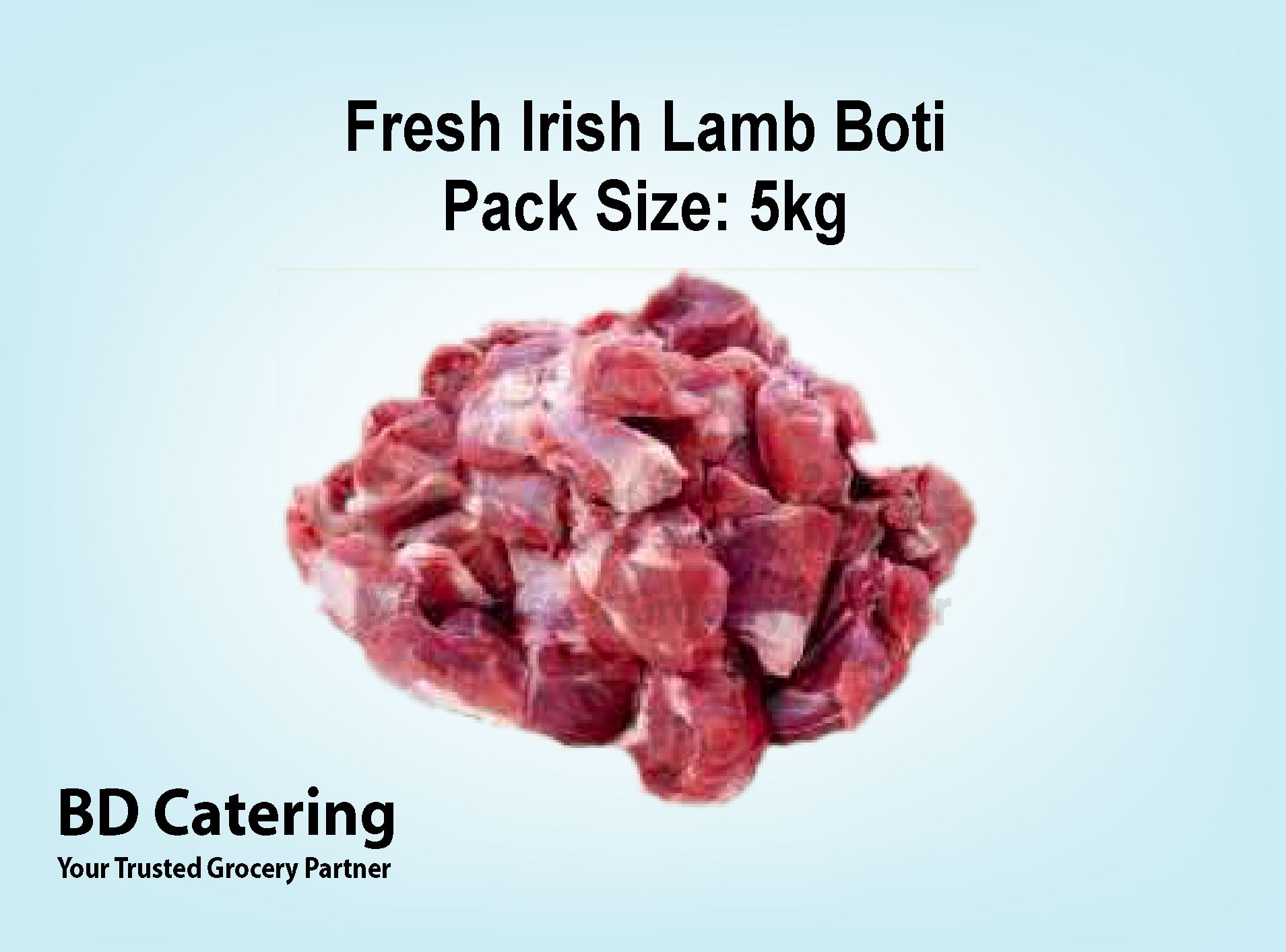 Fresh Irish Lamb Boti Pack Size: 5kg_0