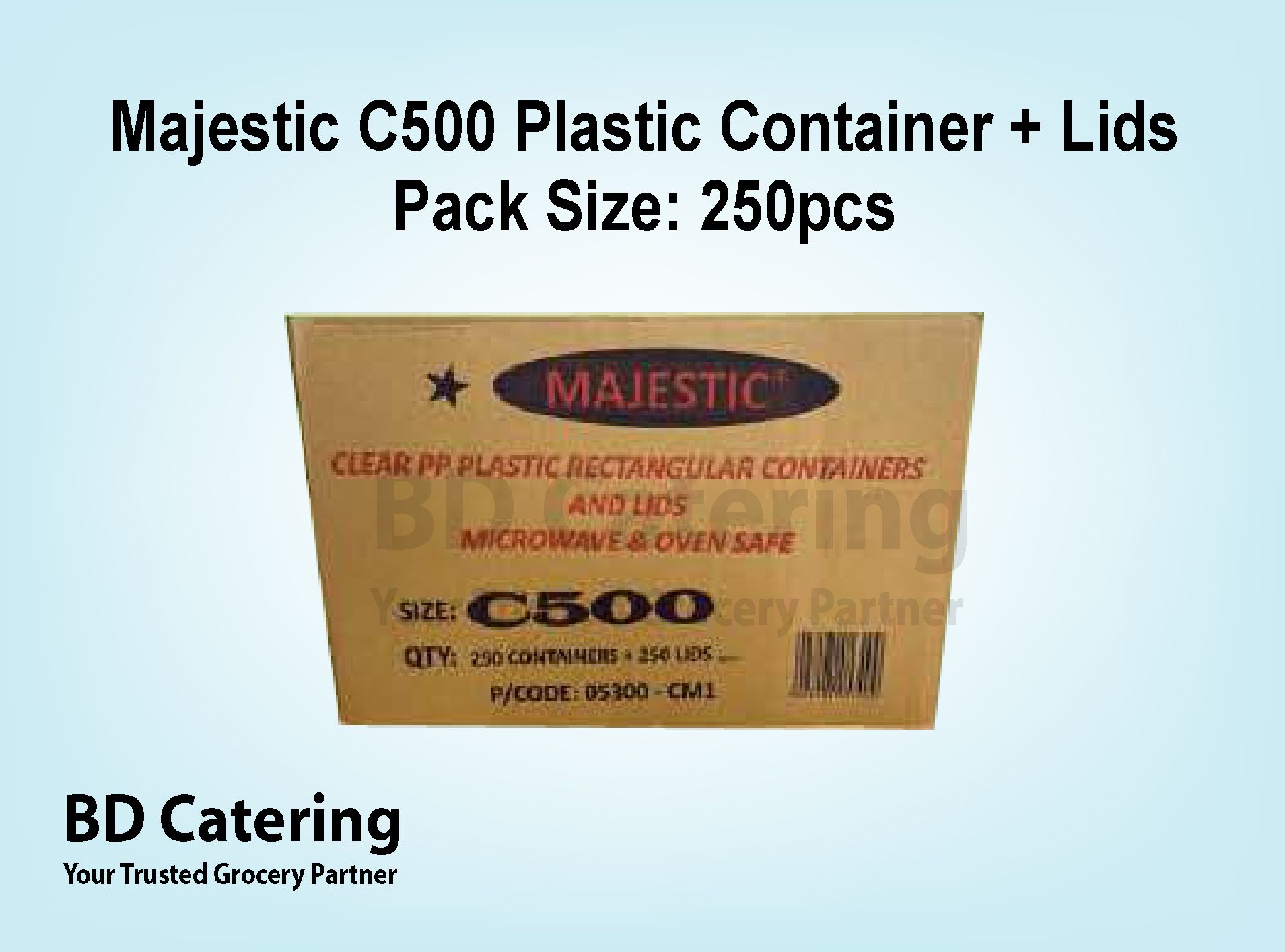 Majestic C500 Plastic Container + Lids Pack Size: 250pcs_0