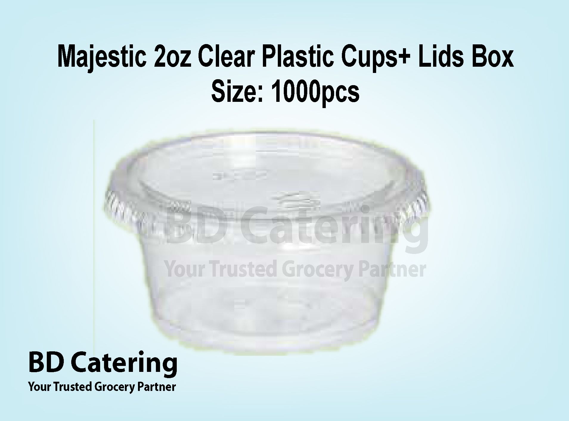 Majestic 2oz Clear Plastic Cups+ Lids Box Size: 1000pcs_0