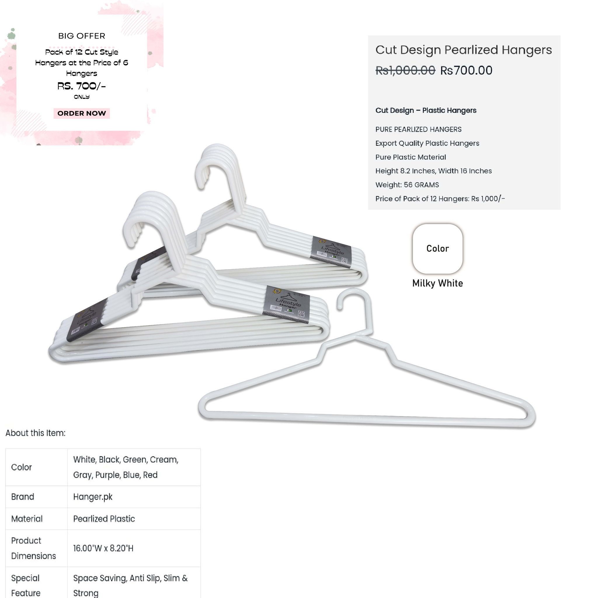 Cut Design Pure Material Plastic Hangers_4