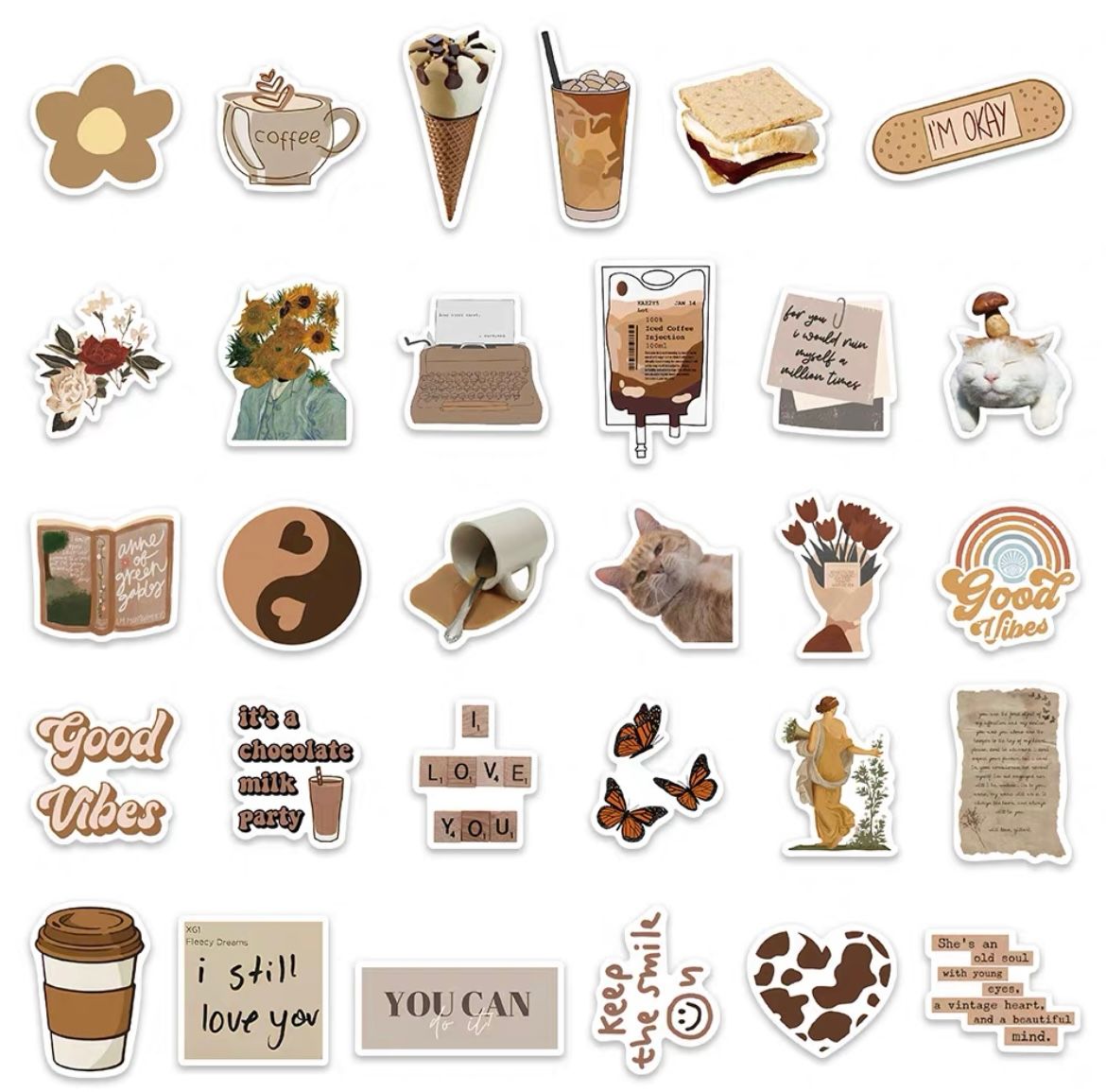 Brown aesthetic stickers_2