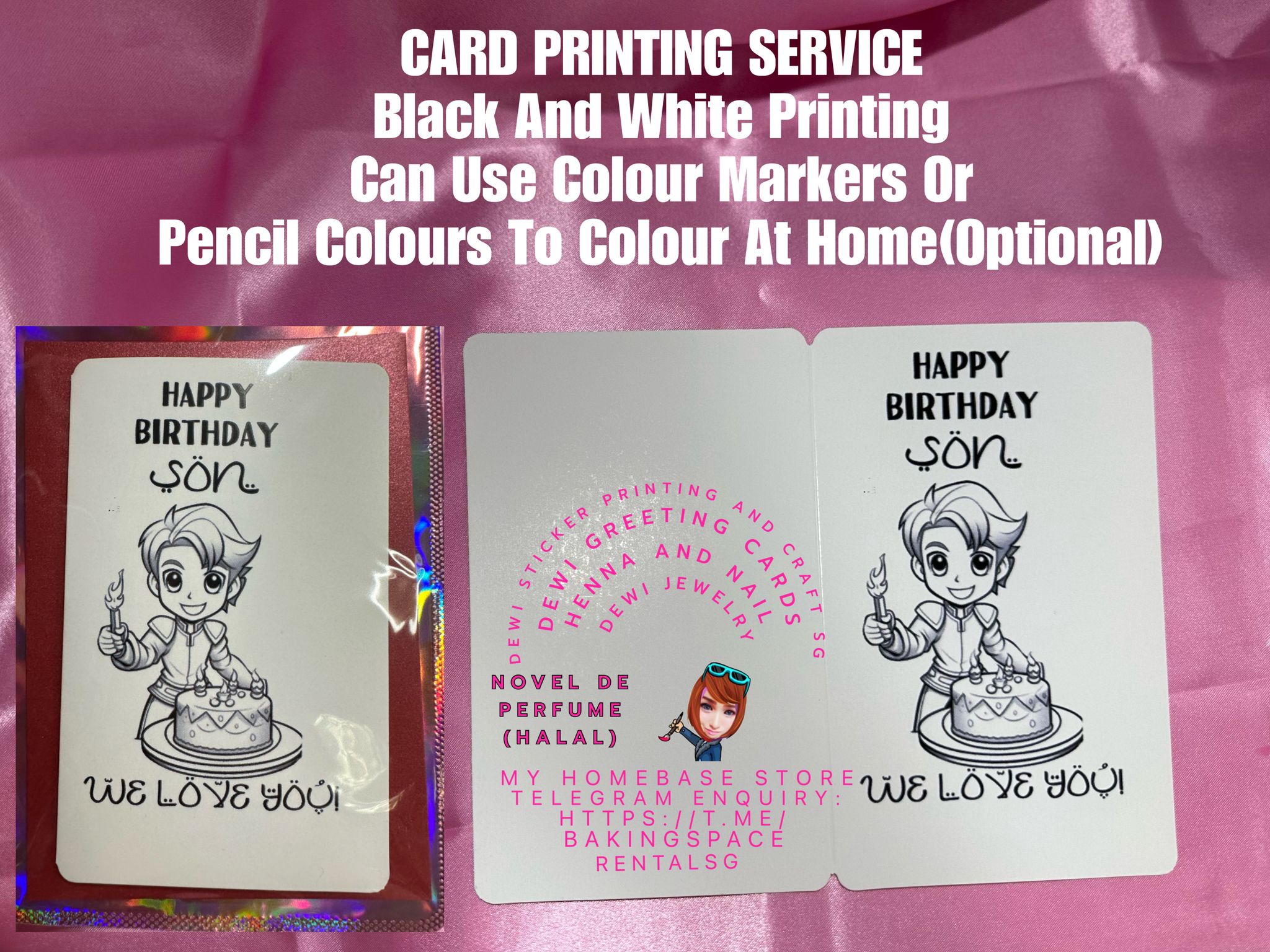 Greeting Card Black & White Printing Service (A5 Size)_3