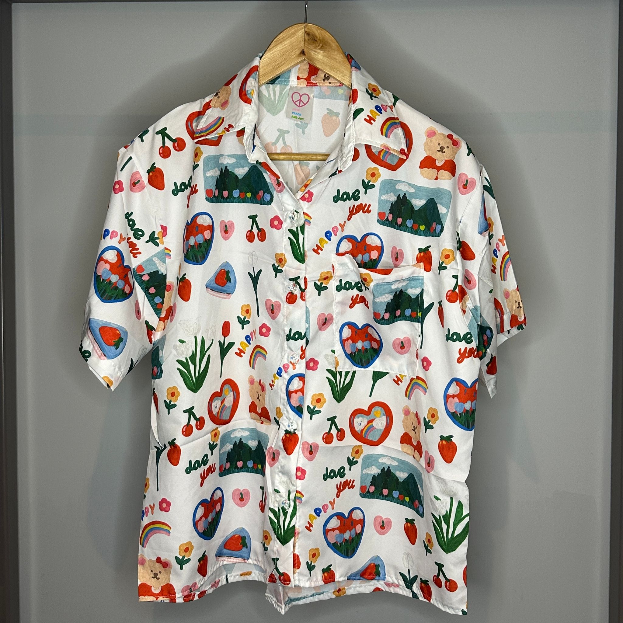 Cute Printed Shirt - Rainbow Heart_5