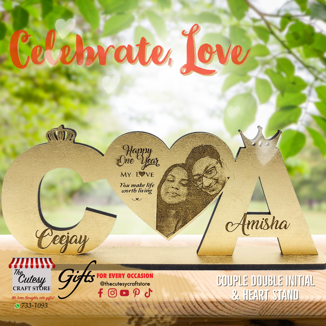 Couple Double Initial & Heart Stand_0