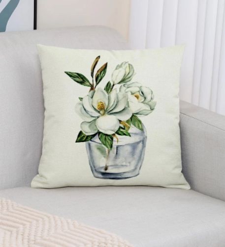 4pcs Floral & Letter Graphic Cushion Cover Without_2