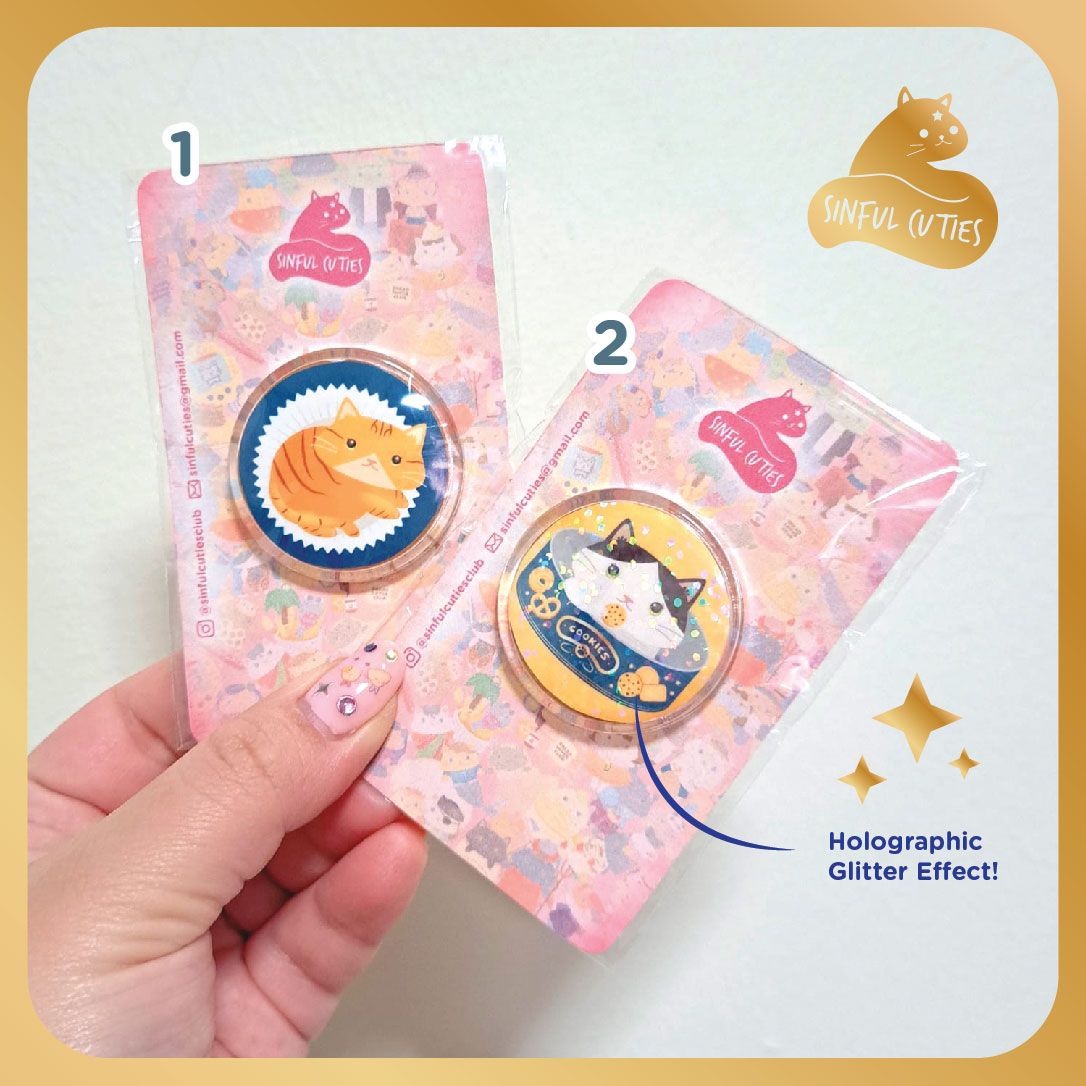 🧈🍪 Buttered Kitties Handmade Acrylic Badge (2 Designs Available)_0