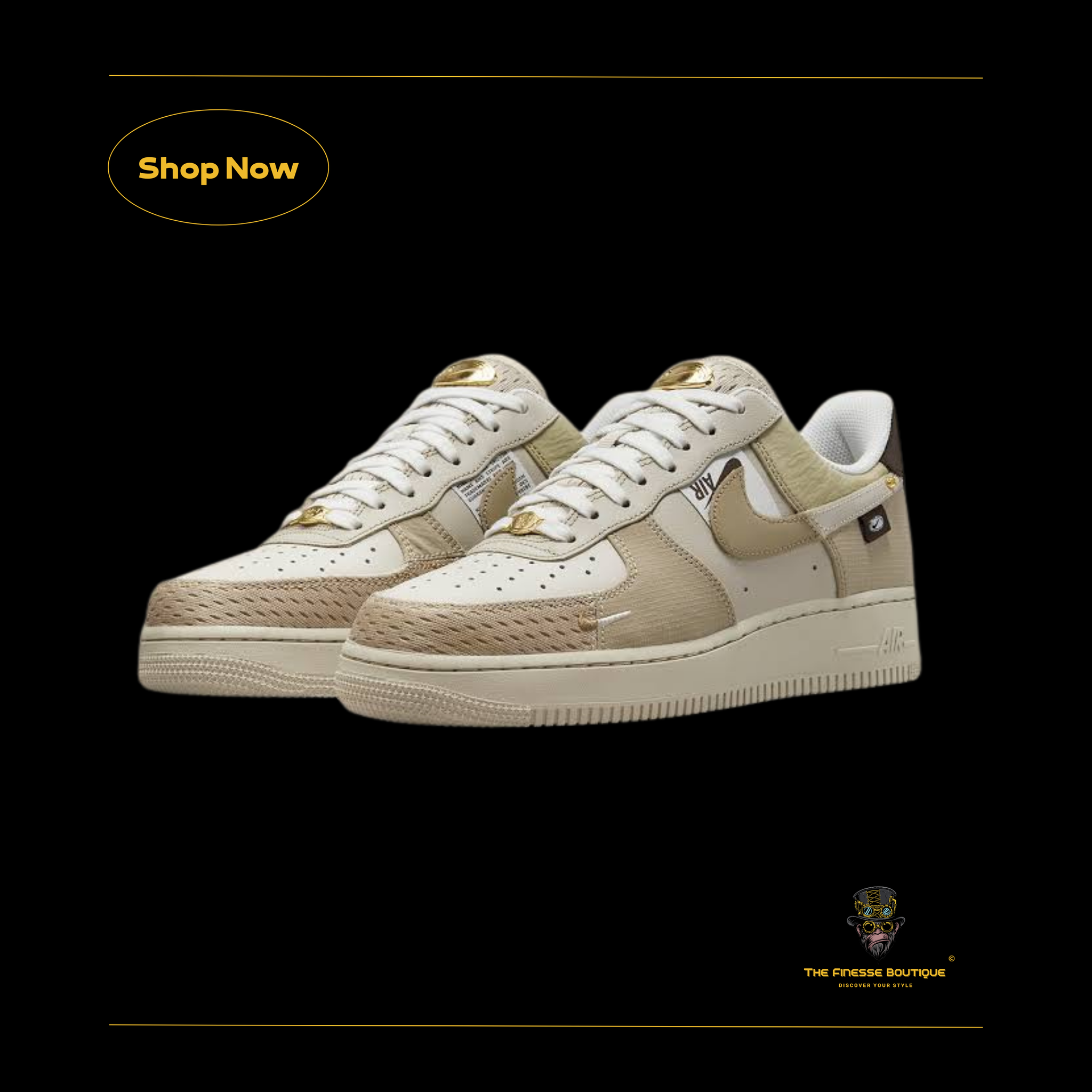 Nike WMNS Air Force 1 lx tan bling_0