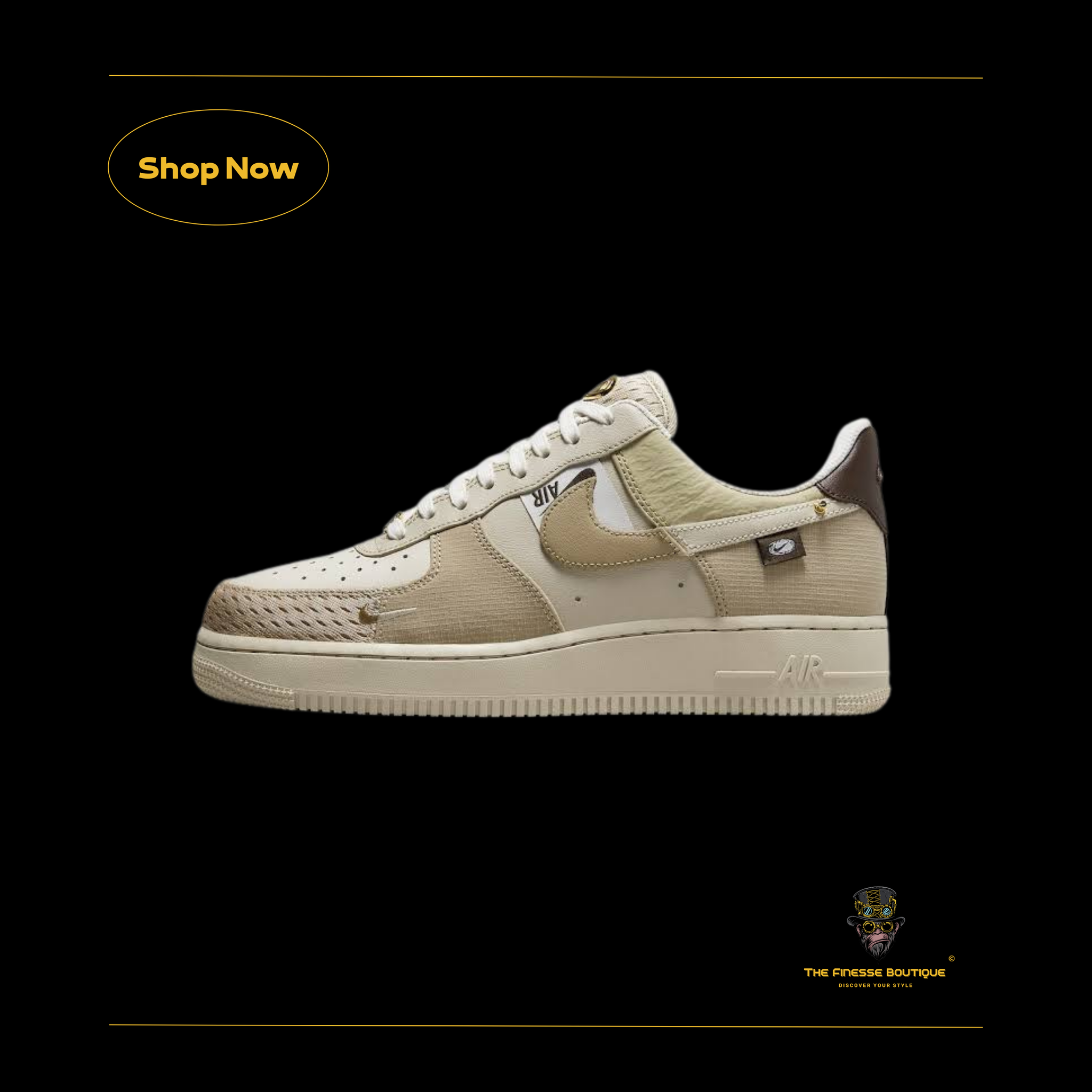 Nike WMNS Air Force 1 lx tan bling_1