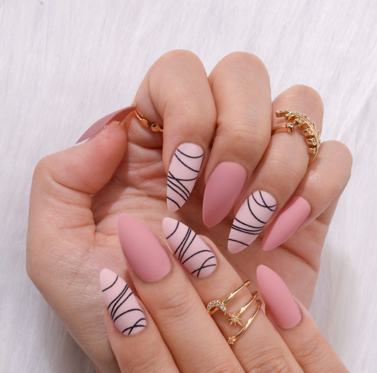 Matte pink nails _0