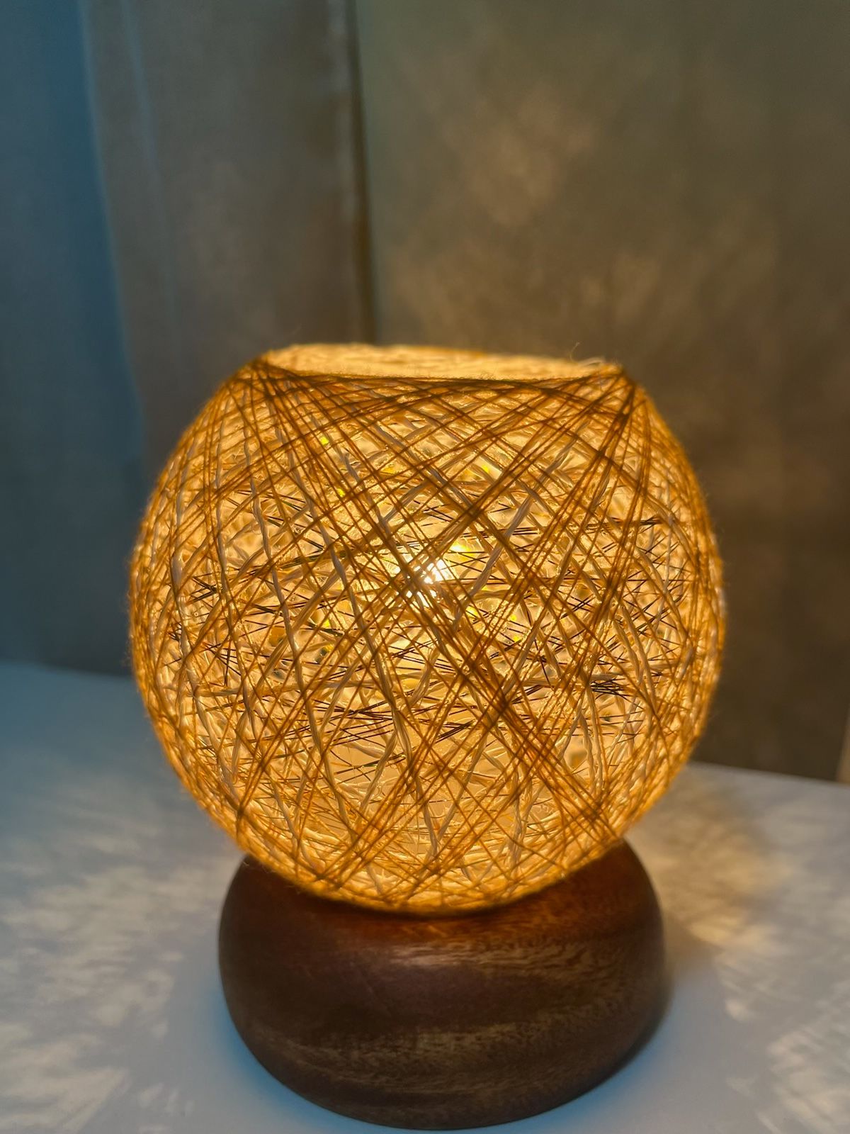 Lampara: Abaca Wool Lamp 6 inches_1