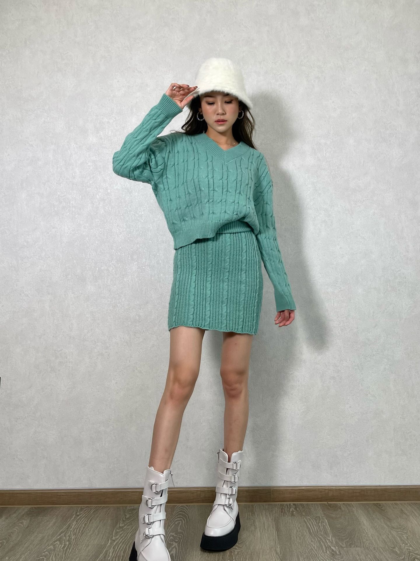 2PCS KNIT SET (Teal)_8