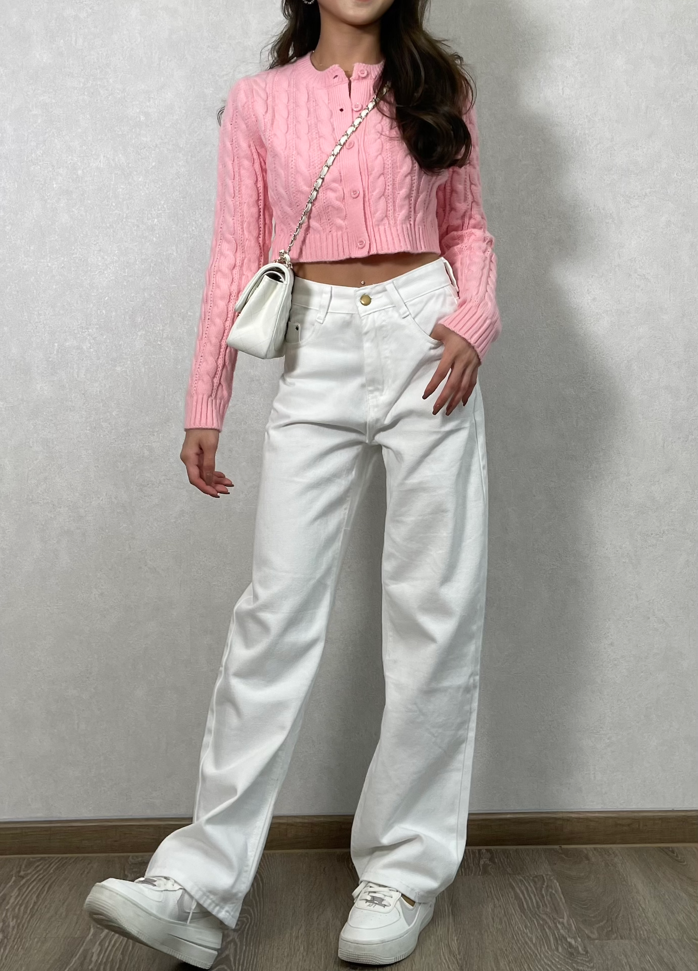 CROP BUTTON SWEATER(Cotton Candy Pink)_2