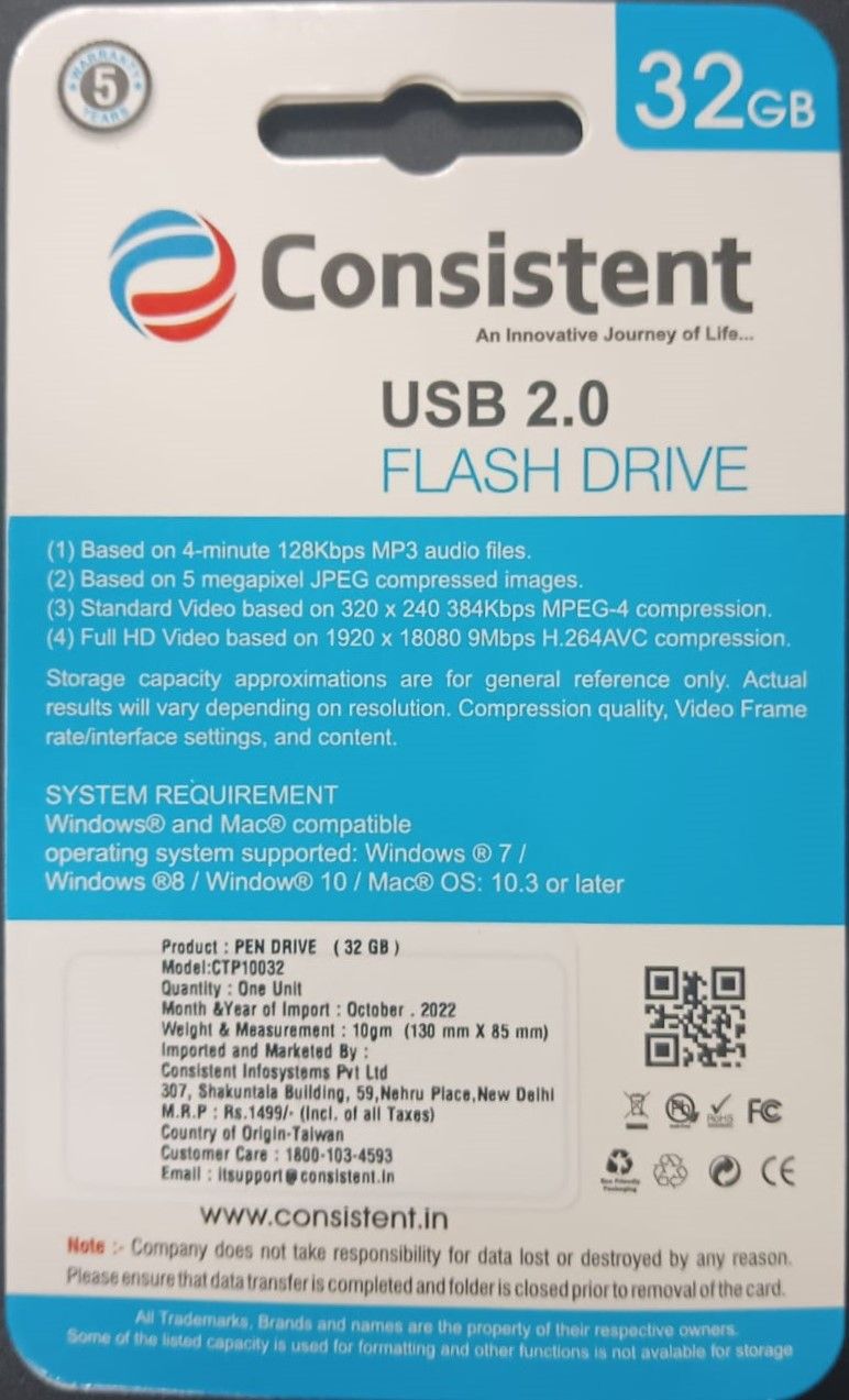 Consistent 32GB Pen Drive CTP10032 With GST Bill_2