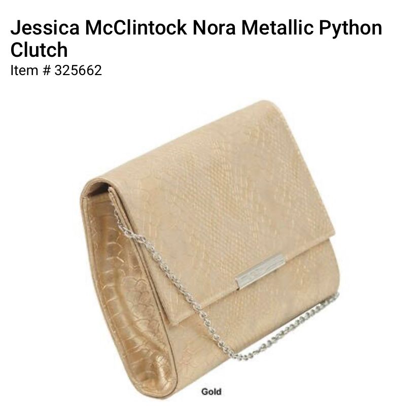 Jessica McClintock Nora Metallic Python Clutch_2