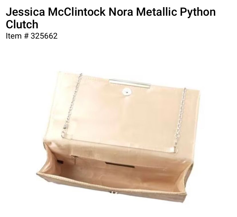 Jessica McClintock Nora Metallic Python Clutch_1
