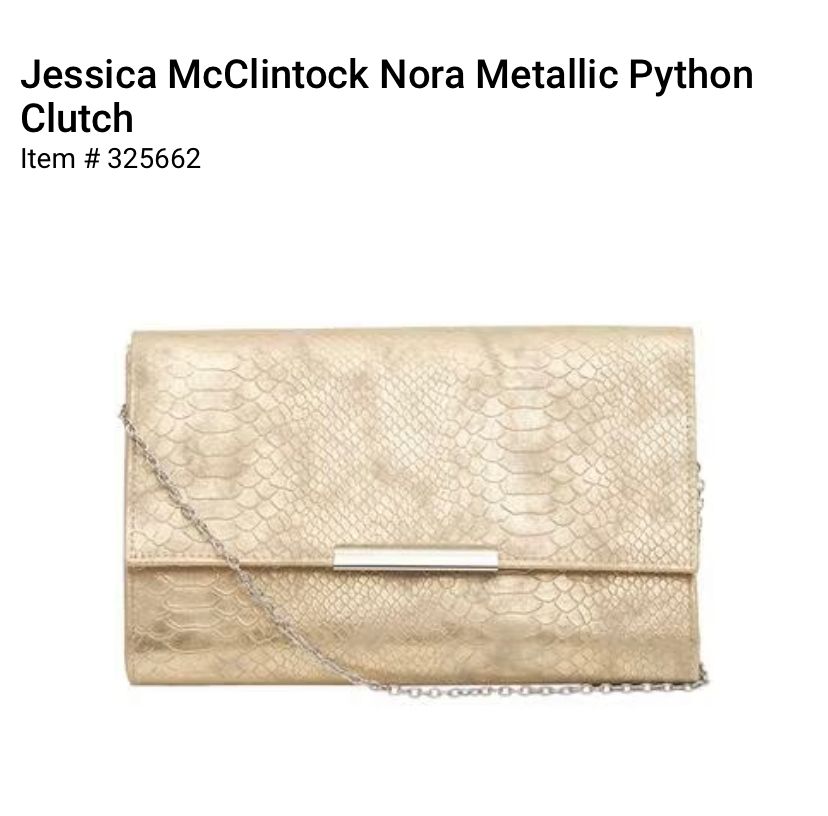 Jessica McClintock Nora Metallic Python Clutch_0
