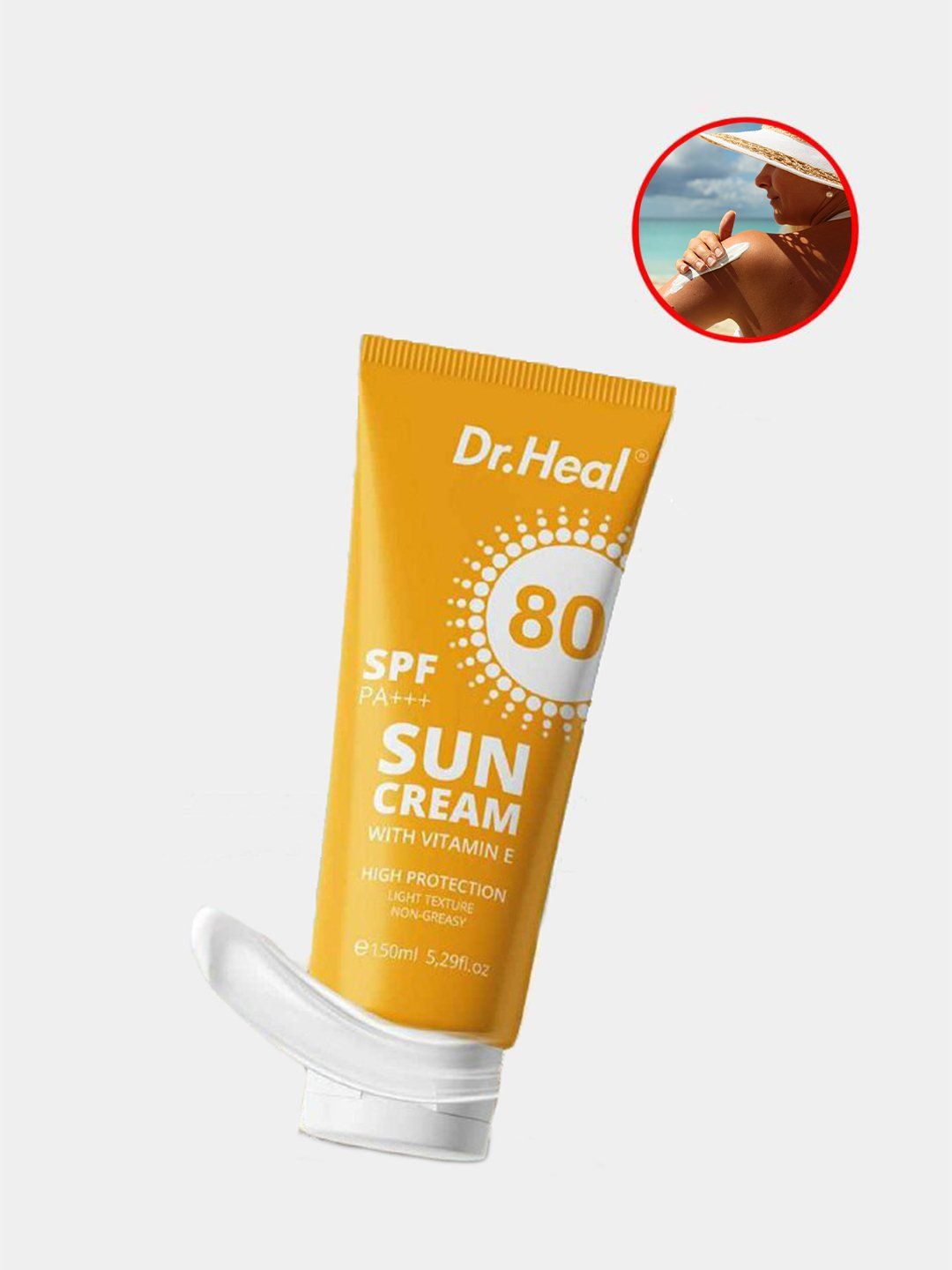 Quyoshdan himoya kremi Dr. Heal, SPF 80 PA+++, 150 ml_0