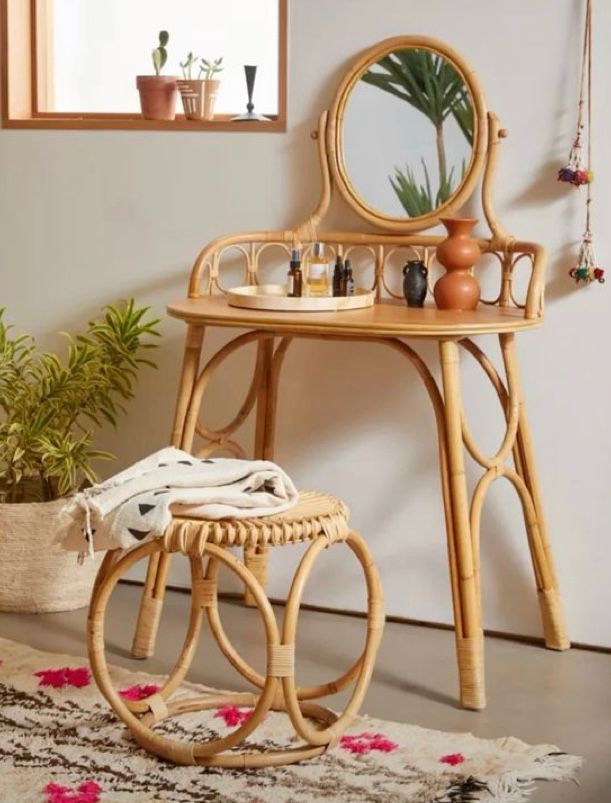 Rattan Dressing Mirror_0