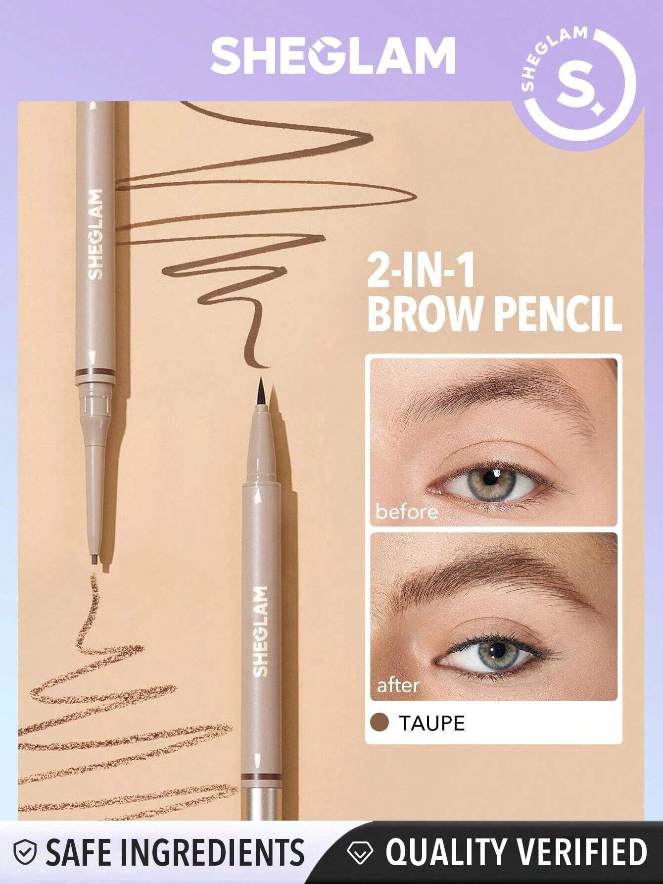 SHEGLAM Brows On Demand 2-In-1 Brow Pencil - Taupe_2