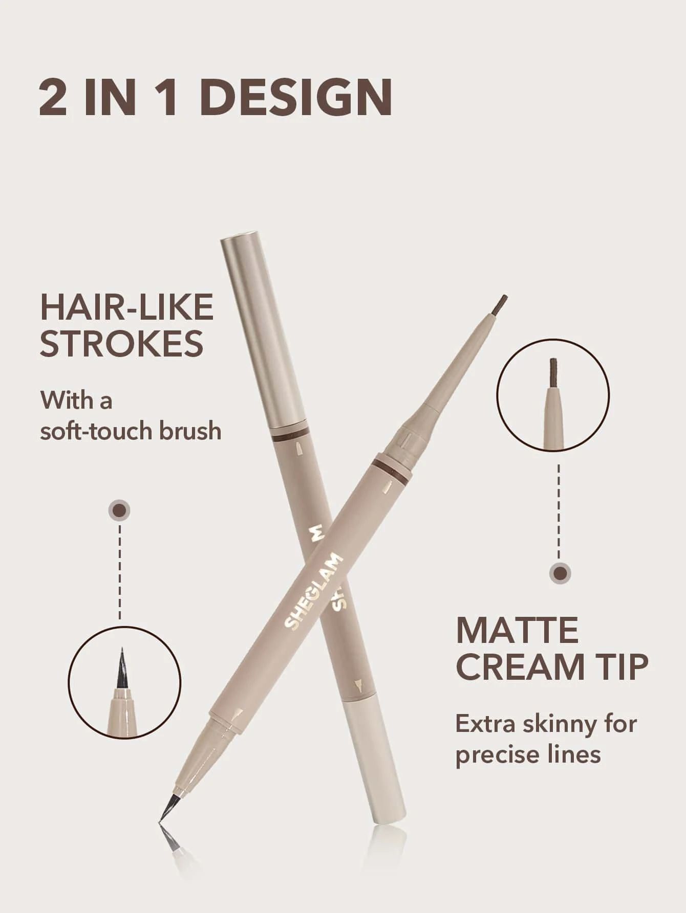 SHEGLAM Brows On Demand 2-In-1 Brow Pencil - Taupe_5