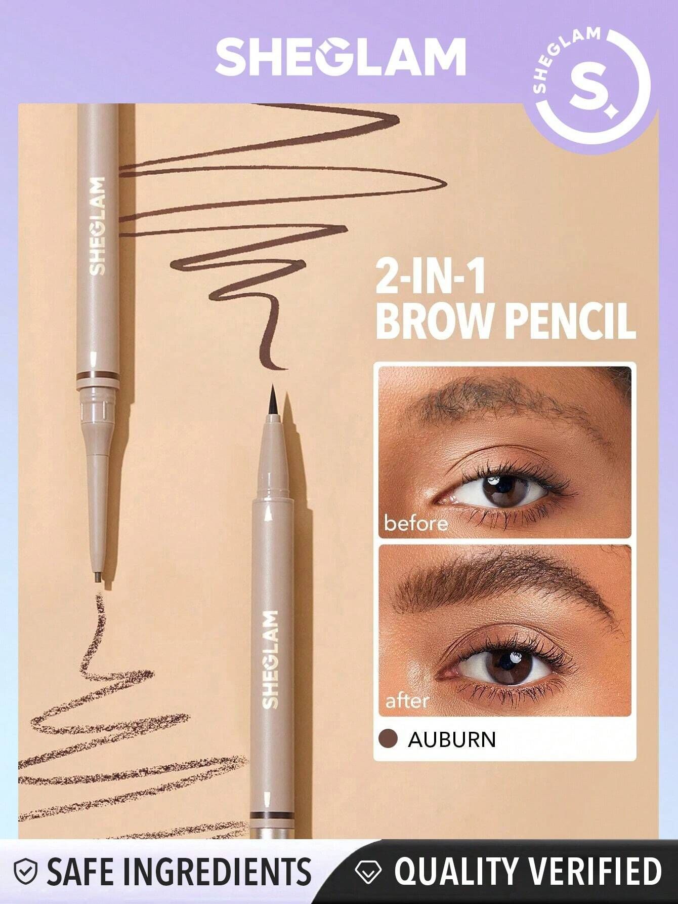 SHEGLAM Brows On Demand 2-In-1 Brow Pencil - Auburn_2