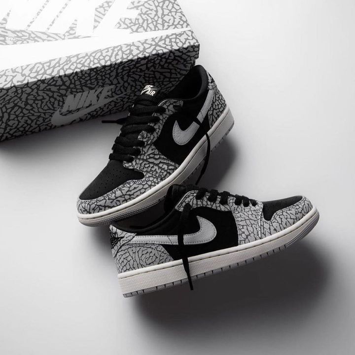 Jordan 1 Low "Black Cement"_0