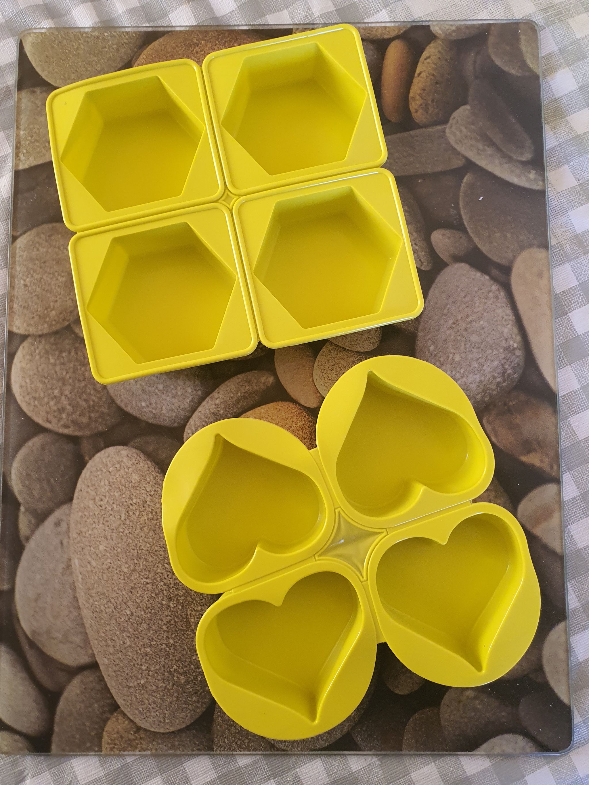 4 Cavity Yellow Assorted Shapes Silicone Soap Moulds_0