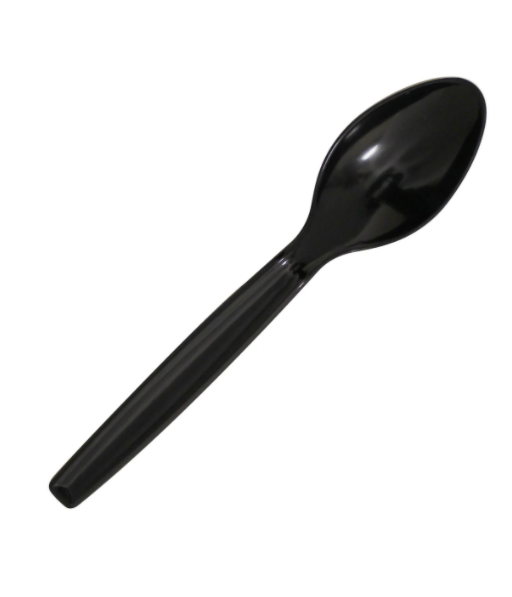 Foodpack Black Plastic Spoons 50Pcs_1