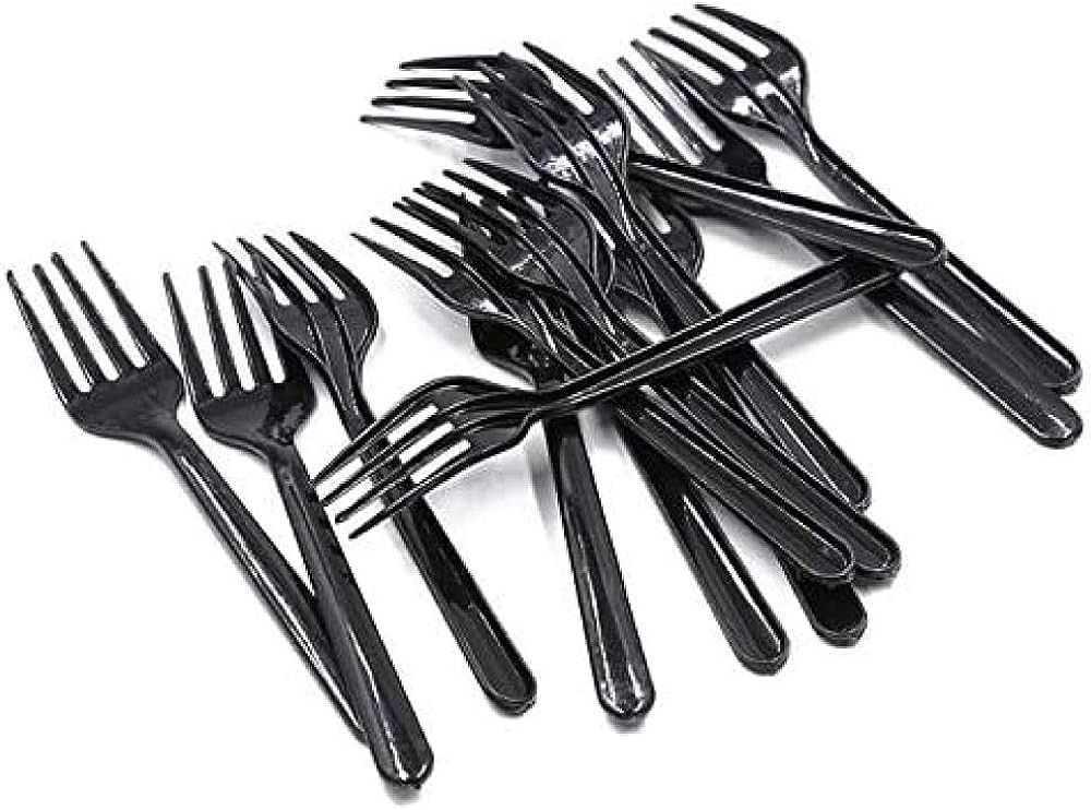 Hotpack Black Plastic Forks 50Pcs_0