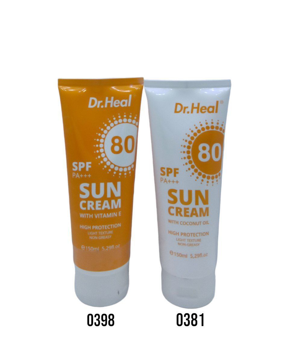 Quyosh kremi Dr.Heal SPF 80 PA+++, Hindiston yong'og'i yog'i, E vitamini, 150 ml_0