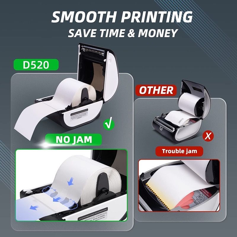 D520 BLUETOOH THERMAL PRINTER + THERMAL STICKER. Fast Printing For Shipping Label Barcode_6