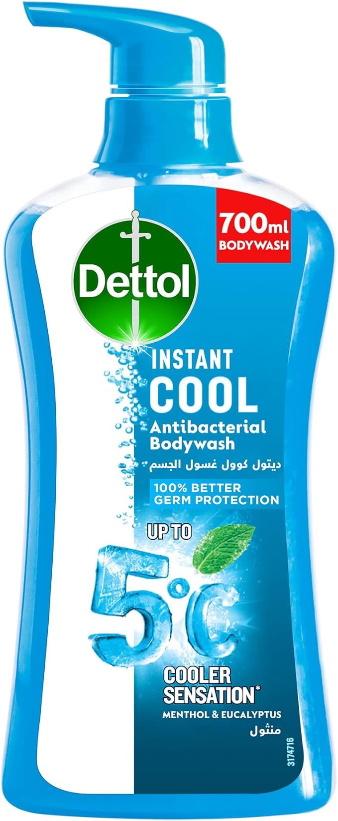 Mikroblarni samarali himoya qilish va shaxsiy gigiena uchun Dettol Cool dush jeli va tana yuvish suyuqligi_0