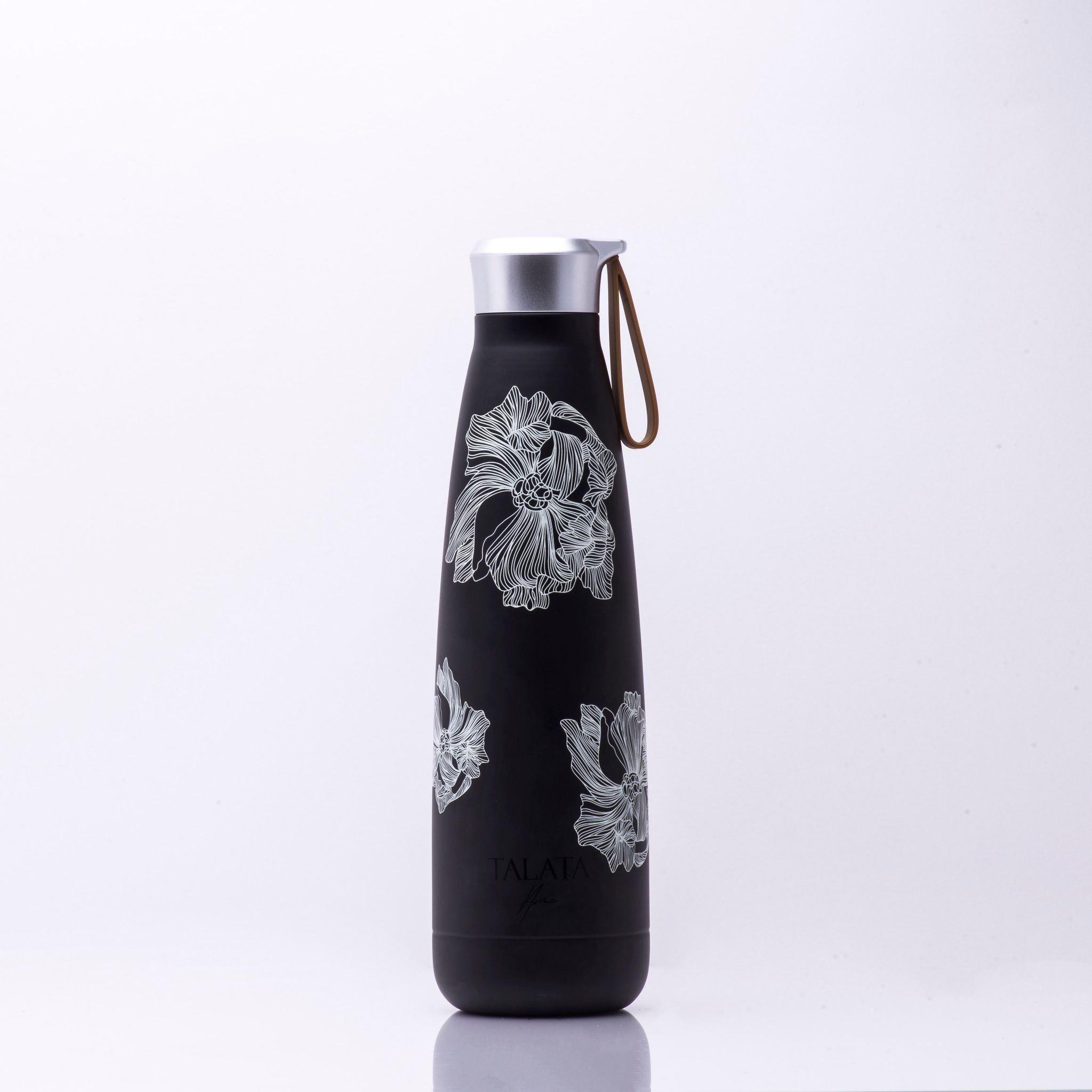 BLOOM INSULATED BOTTLE - BLACK FLORAL_0