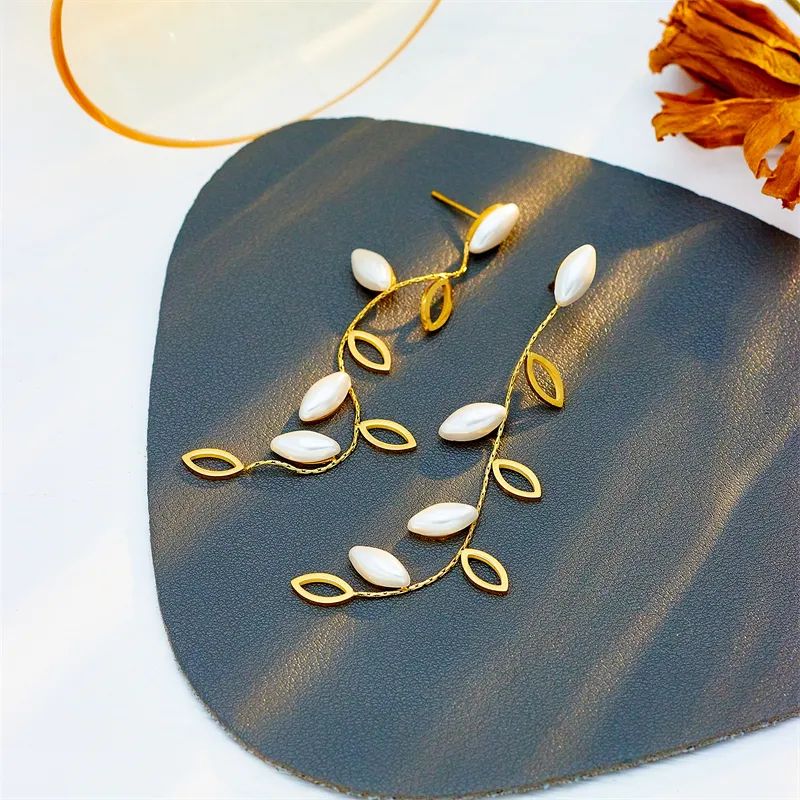 Korean Style - Leaf Drop Earrings_1