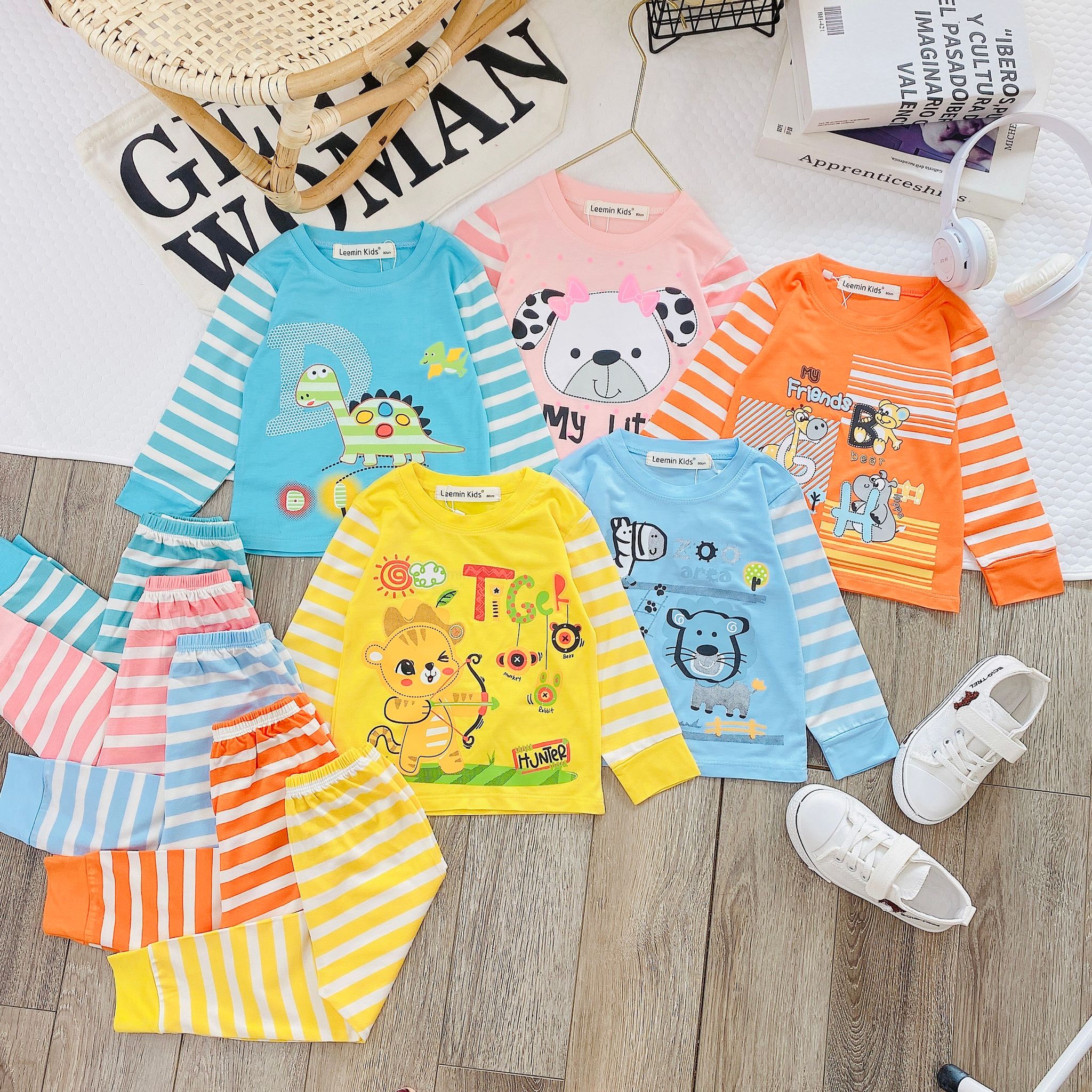 [25] Stripey Colourblock Pajamas Set (80~120)_0